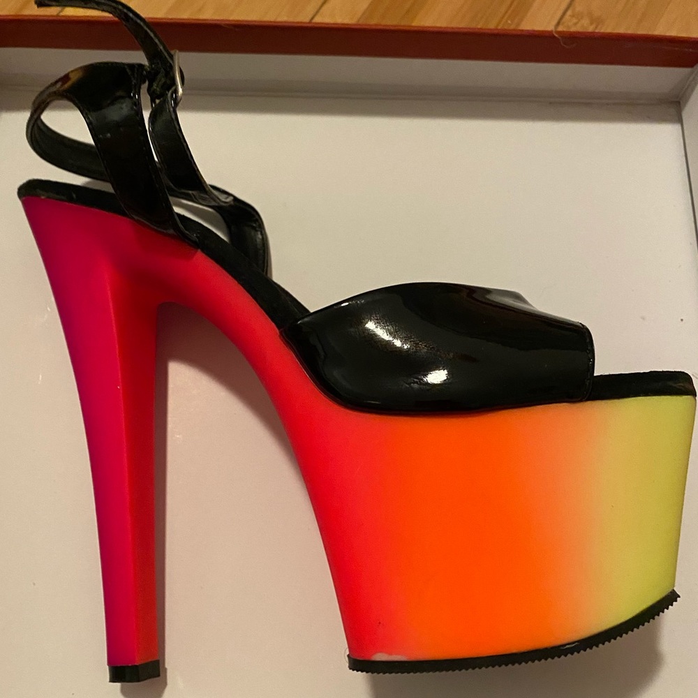 Pleaser heels rainbow neon